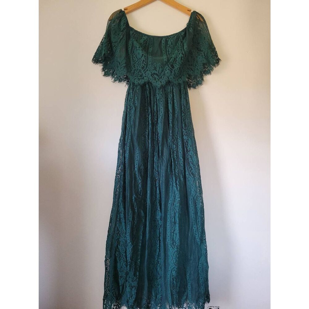 Baltic Born Teal Lace Maxi Dress